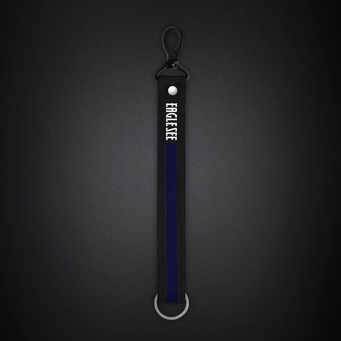  Medium Dark Blue Text Line Lanyard 