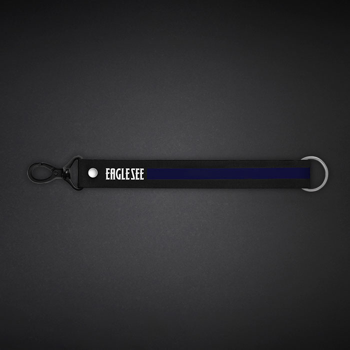  Medium Dark Blue Text Line Lanyard 