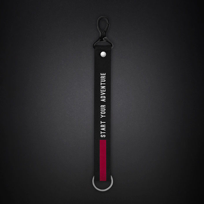  Medium Red Text Line Lanyard 