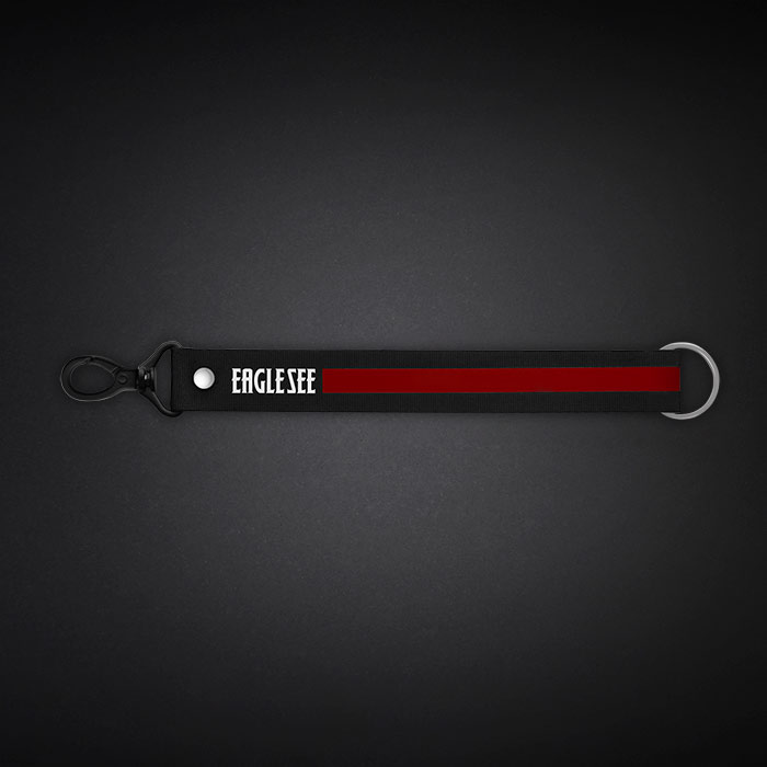  Medium Red Text Line Lanyard 