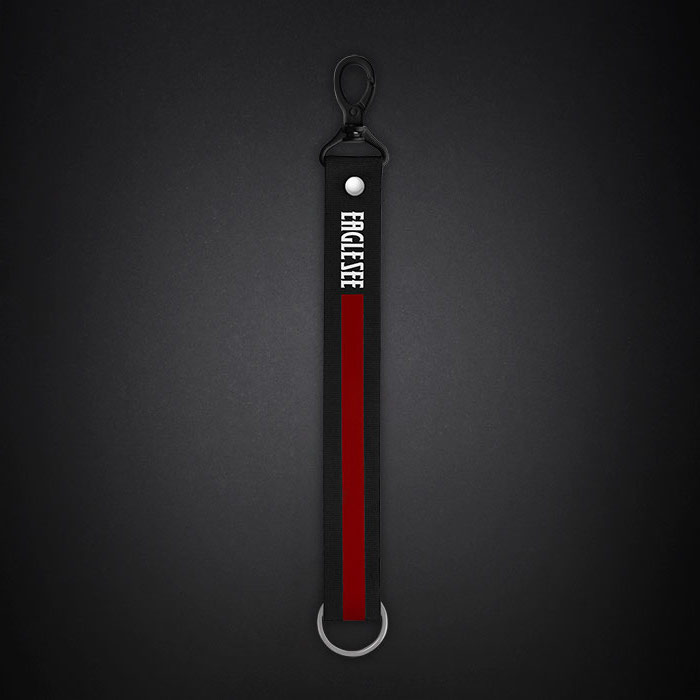  Medium Red Text Line Lanyard 