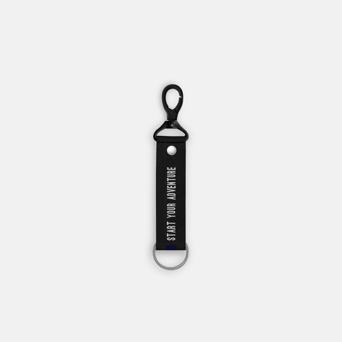 Small Dark Blue Text Line Lanyard