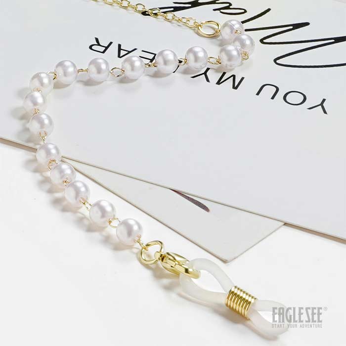 White Pearl + Gold Chain