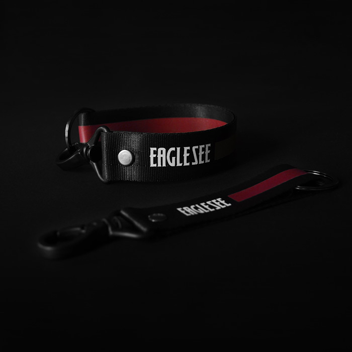  Medium Red Text Line Lanyard 