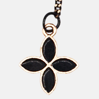 Small Black Chain + Black Flower