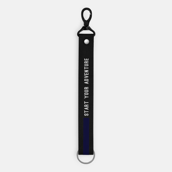  Medium Dark Blue Text Line Lanyard 