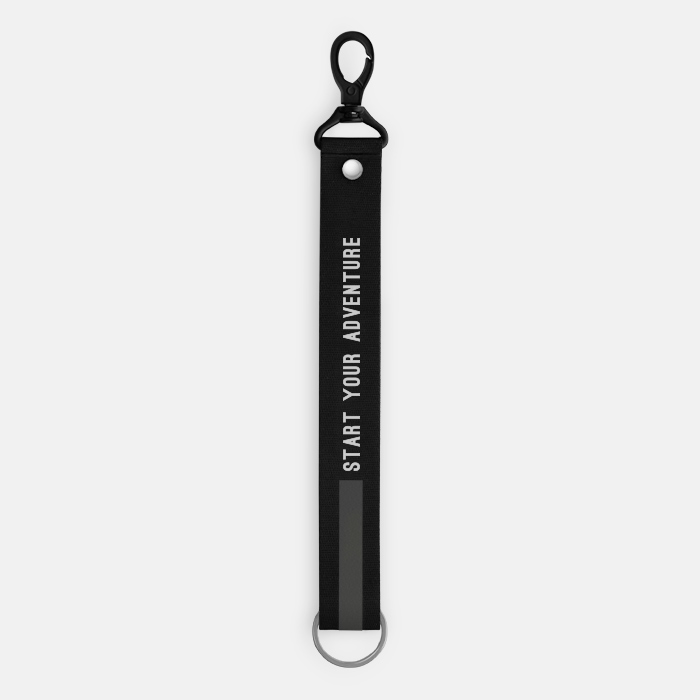 Medium Dark Grey Text Line Lanyard