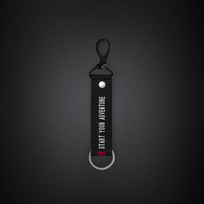 Small Red Text Line Lanyard