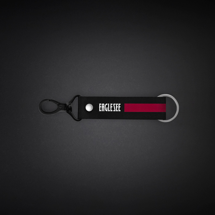 Small Red Text Line Lanyard