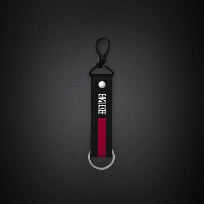 Small Red Text Line Lanyard