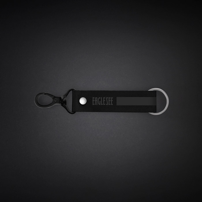 Small Black Text Line Lanyard